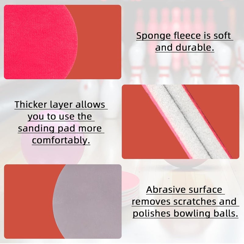LJZP 17Pcs Bowling Ball Sanding Pads Cup Set, Grit 180, 400, 500, 800, 1200, 2000, 2500, 3000 Sanding Pads with Bowling Ball Holder Ring for Polishing Cleaning Display - Image 3